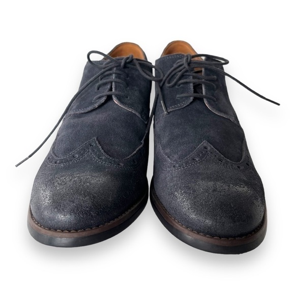 Clarks Exton Cushion Plus Blue Suede Leather Wingtip Lace Up Mens Oxford Loafers - Picture 7 of 12